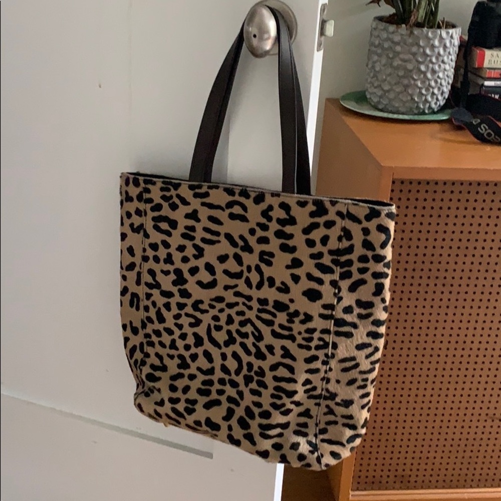 Mark and Graham Leopard Hair Bag
